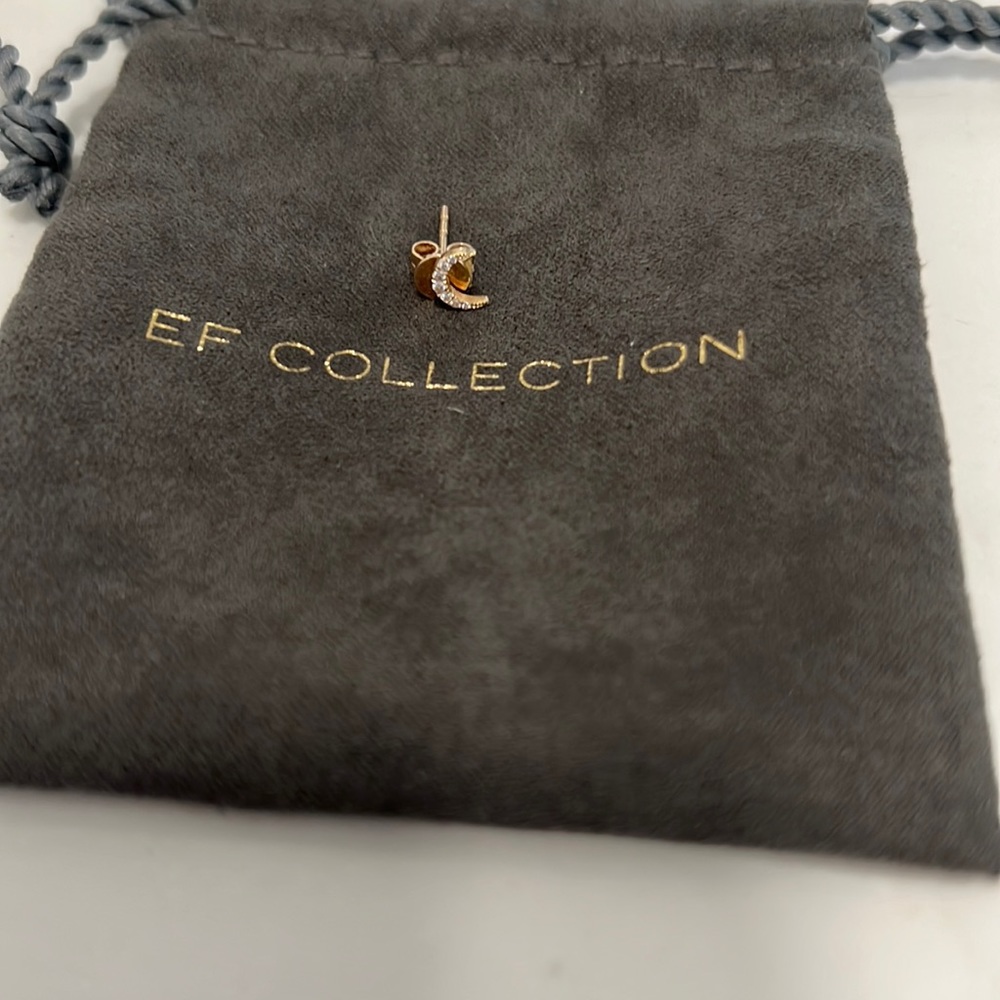 EF Collection Single Baby Moon Diamond Stud Earring